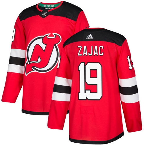 Adidas Devils #19 Travis Zajac Red Home Authentic Stitched Youth NHL Jersey - Click Image to Close